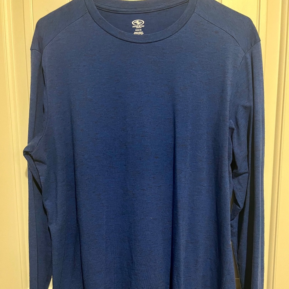 Mens long sleeve blue t-shirt